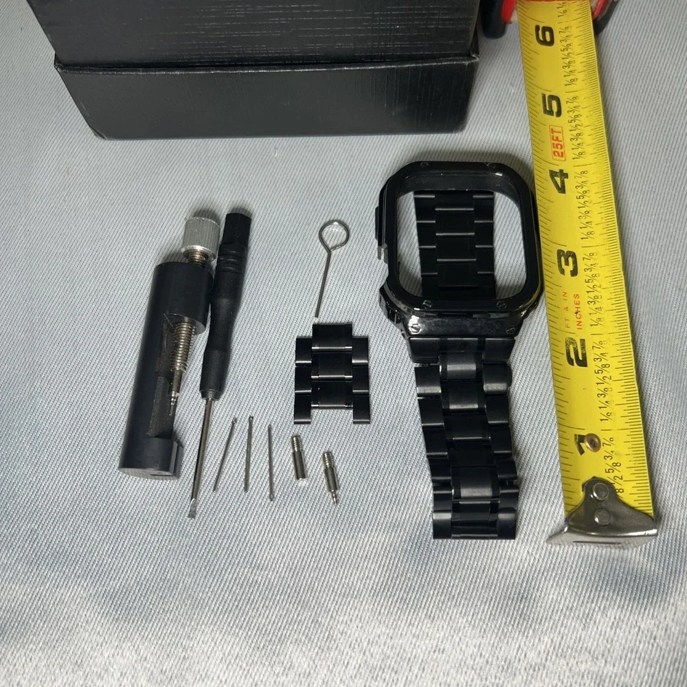 Stainless Steel Black Strap Cover Case For‎ Apple Watch 42/44 MM